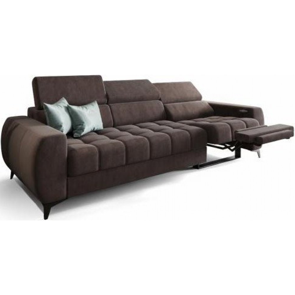 Καναπές Calyra Relax Τριθέσιος-Καφέ 263x97x95