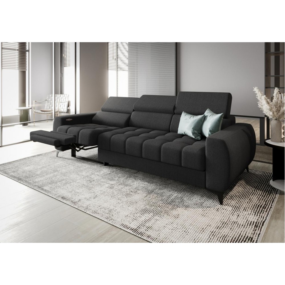 Καναπές Calyra Relax Τριθέσιος-Μαύρο 263x97x95