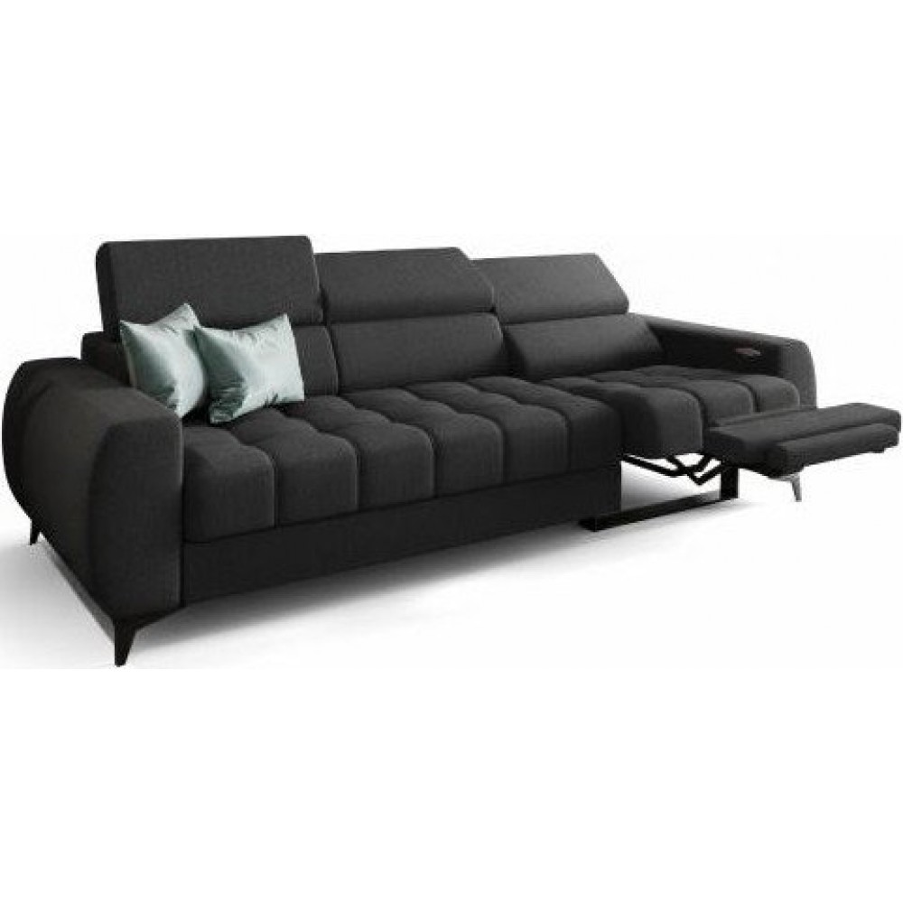 Καναπές Calyra Relax Τριθέσιος-Μαύρο 263x97x95