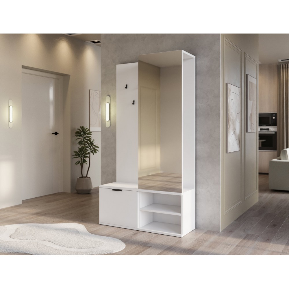 Έπιπλο Υποδοχής Oratto-Λευκό 100x35x189
