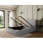 Επενδυμένο κρεβάτι Milora-Γκρι-140 x 200