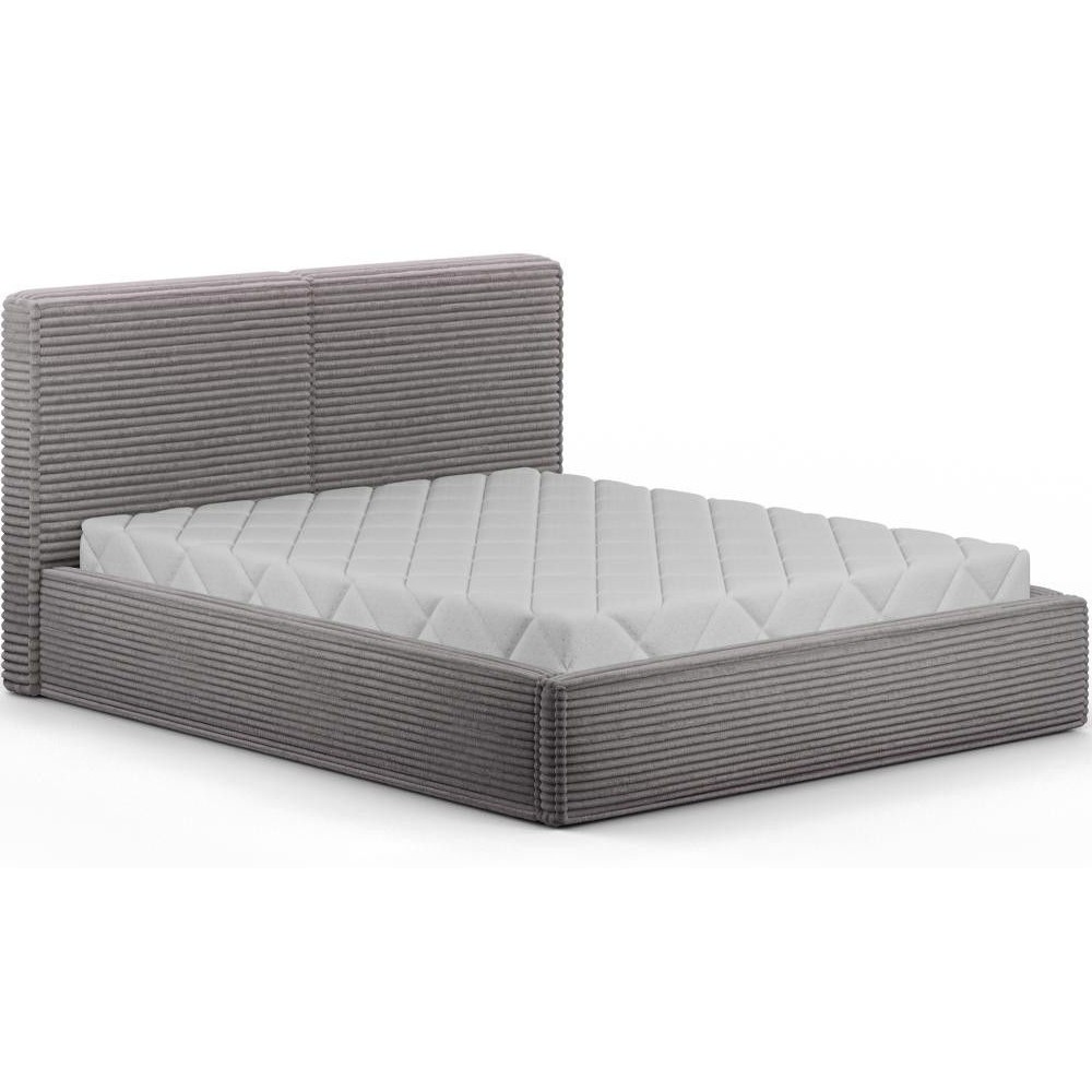 Επενδυμένο κρεβάτι Milora-Γκρι-140 x 200