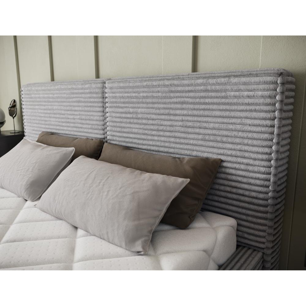 Επενδυμένο κρεβάτι Milora-Γκρι-140 x 200