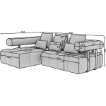 Γωνιακός Καναπές Velly-Γκρι -Αριστερή