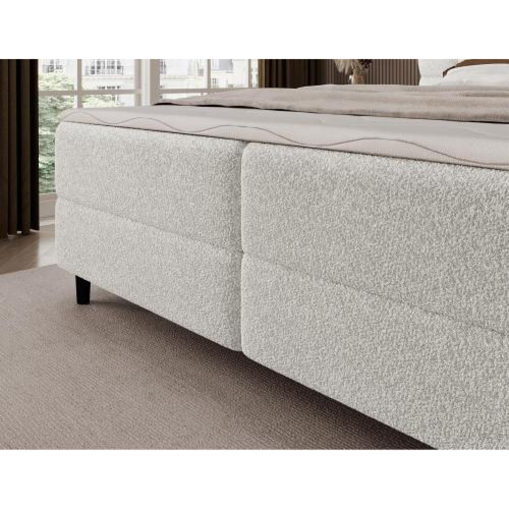 Επενδυμένο κρεβάτι Mecan-Λευκό-140 x 200