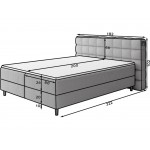 Επενδυμένο κρεβάτι Mecan-Γκρι-160 x 200
