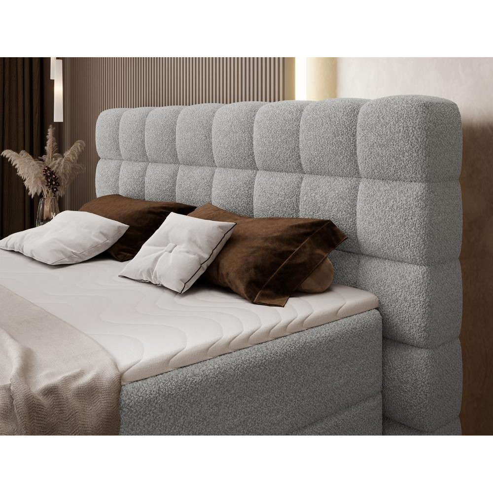 Επενδυμένο κρεβάτι Mecan-Γκρι-160 x 200