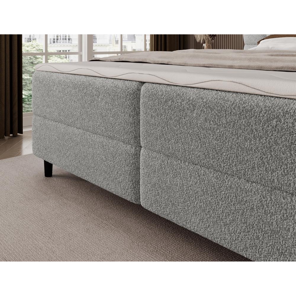 Επενδυμένο κρεβάτι Mecan-Γκρι-160 x 200