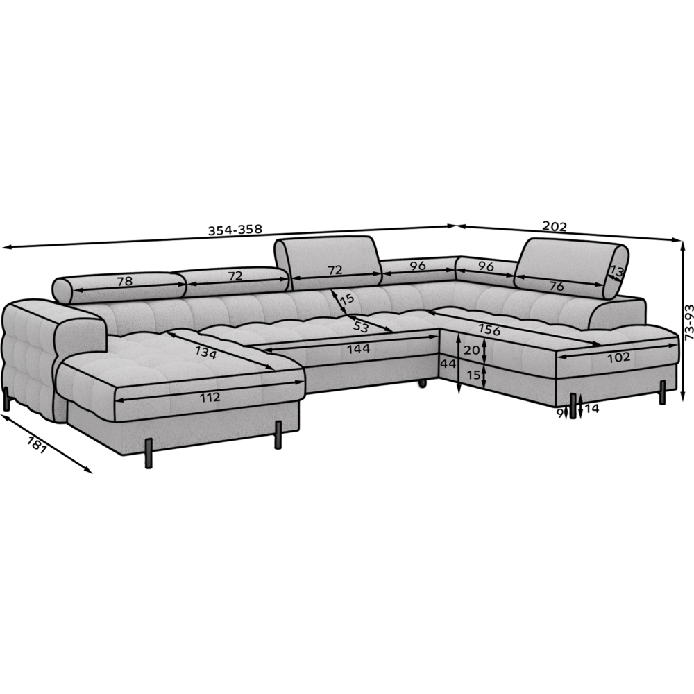 Γωνιακός Καναπές Rafeno-Μπεζ-Δεξιά