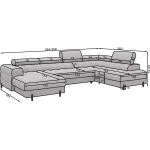 Γωνιακός Καναπές Rafeno-Μπεζ-Δεξιά