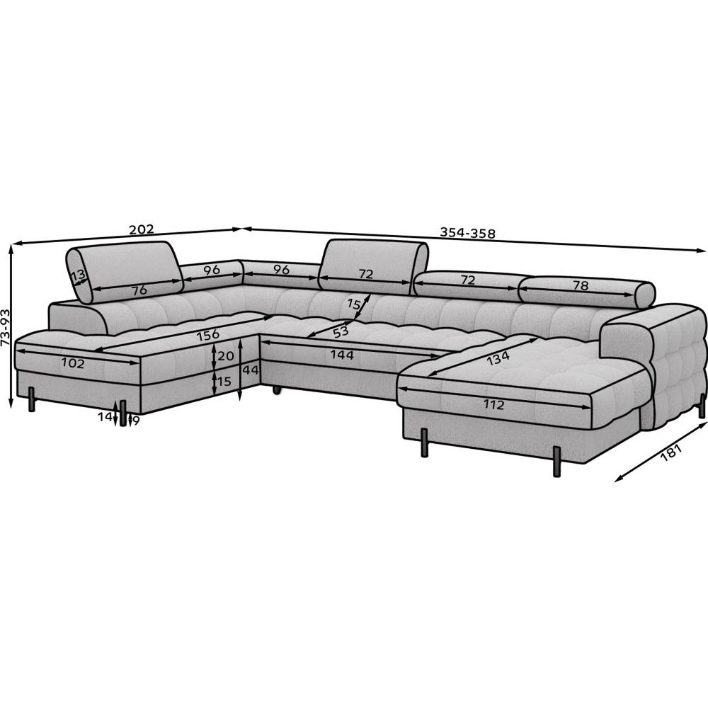 Γωνιακός Καναπές Rafeno-Γκρι-Αριστερή