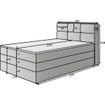 Επενδυμένο κρεβάτι Padion-Γκρι-120 x 200