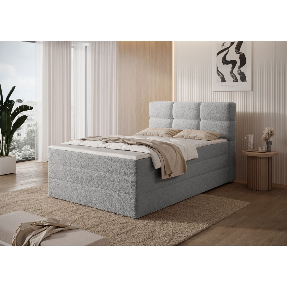 Επενδυμένο κρεβάτι Padion-Γκρι-120 x 200