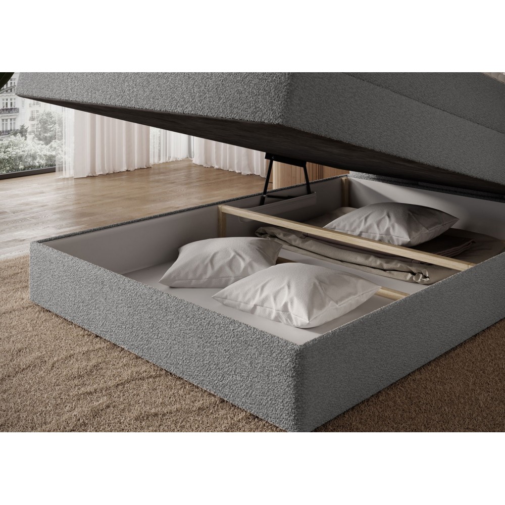 Επενδυμένο κρεβάτι Padion-Γκρι-120 x 200