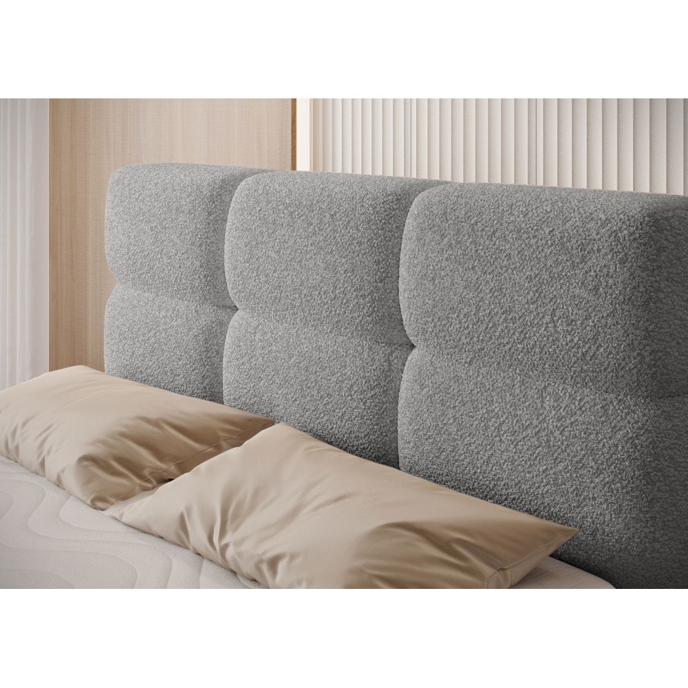 Επενδυμένο κρεβάτι Padion-Γκρι-120 x 200