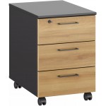 Συρταριέρα Τροχήλατη Drawzy-Φυσικό – Ανθρακί