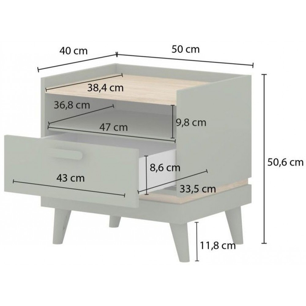 Κομοδίνο Andi-Πράσινο