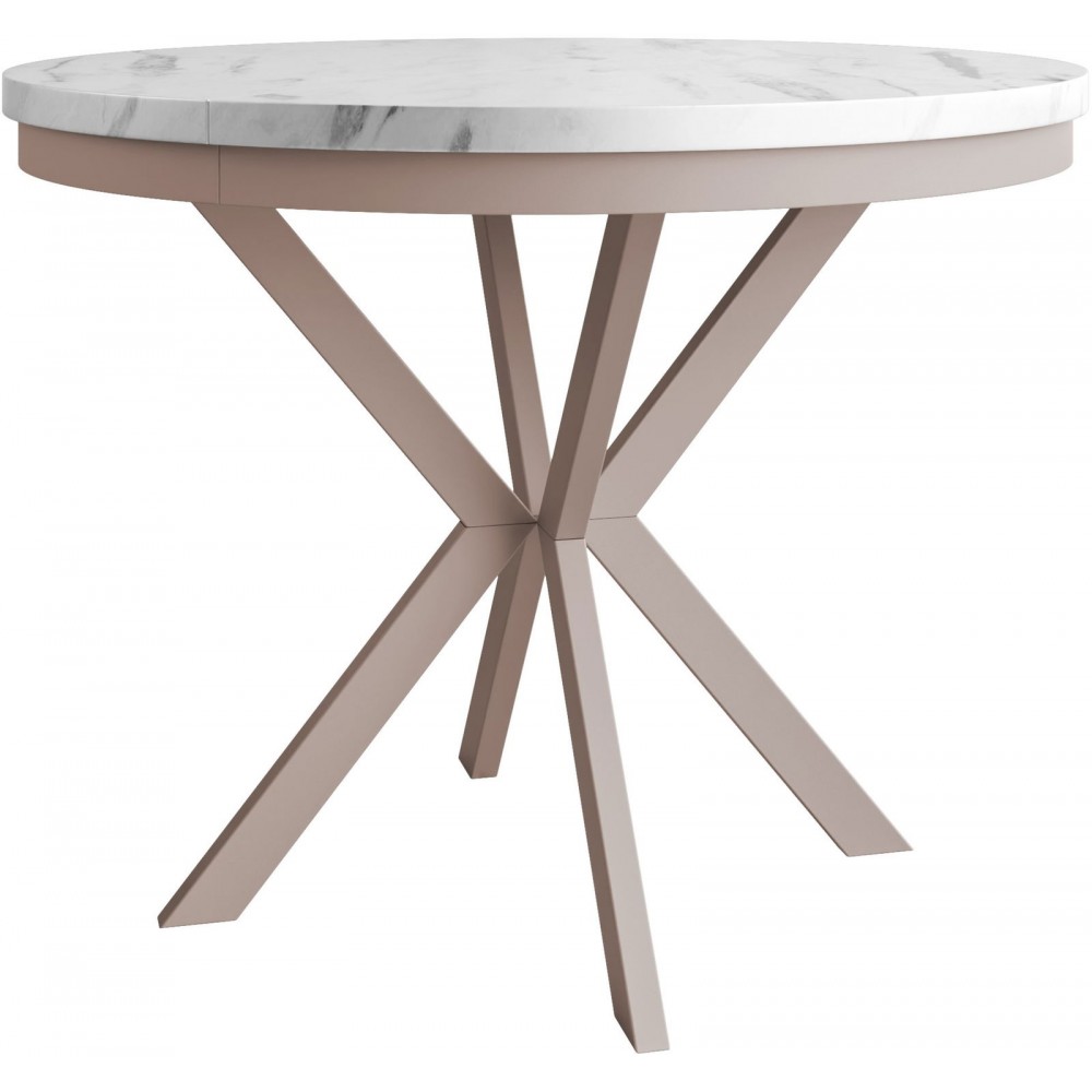 Τραπέζι Edder επεκτεινόμενο-Λευκό Μάρμαρο - Cashmere-Μήκος: 90 εκ.