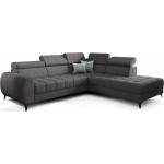 Γωνιακός καναπές Calyra-Ανθρακί-Δεξιά 255x225x95