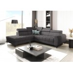 Γωνιακός καναπές Calyra-Ανθρακί-Αριστερή 255x225x95