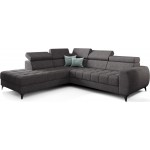 Γωνιακός καναπές Calyra-Ανθρακί-Αριστερή 255x225x95
