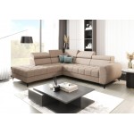 Γωνιακός καναπές Calyra-Μπεζ-Αριστερή 255x225x95