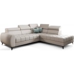 Γωνιακός καναπές Calyra Lthr-Εκρού-Δεξιά 255x225x95