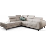 Γωνιακός καναπές Calyra Lthr-Εκρού-Αριστερή 255x225x95