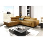 Γωνιακός καναπές Calyra Lthr-Μουσταρδί-Αριστερή 255x225x95