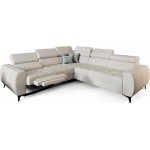 Γωνιακός καναπές Calyra II Relax Lthr-Κρεμ-Αριστερή 255x258x95