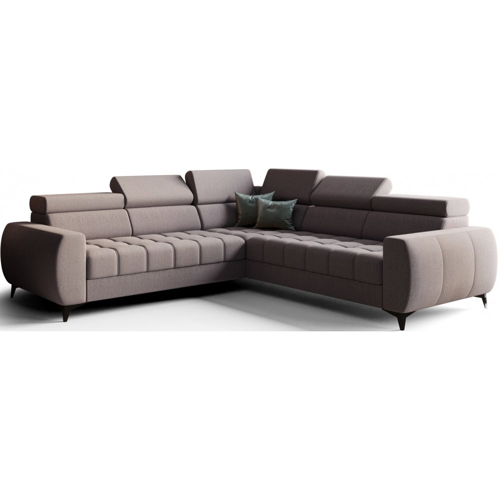 Γωνιακός καναπές Calyra Max-Γκρι-Δεξιά 255x255x95