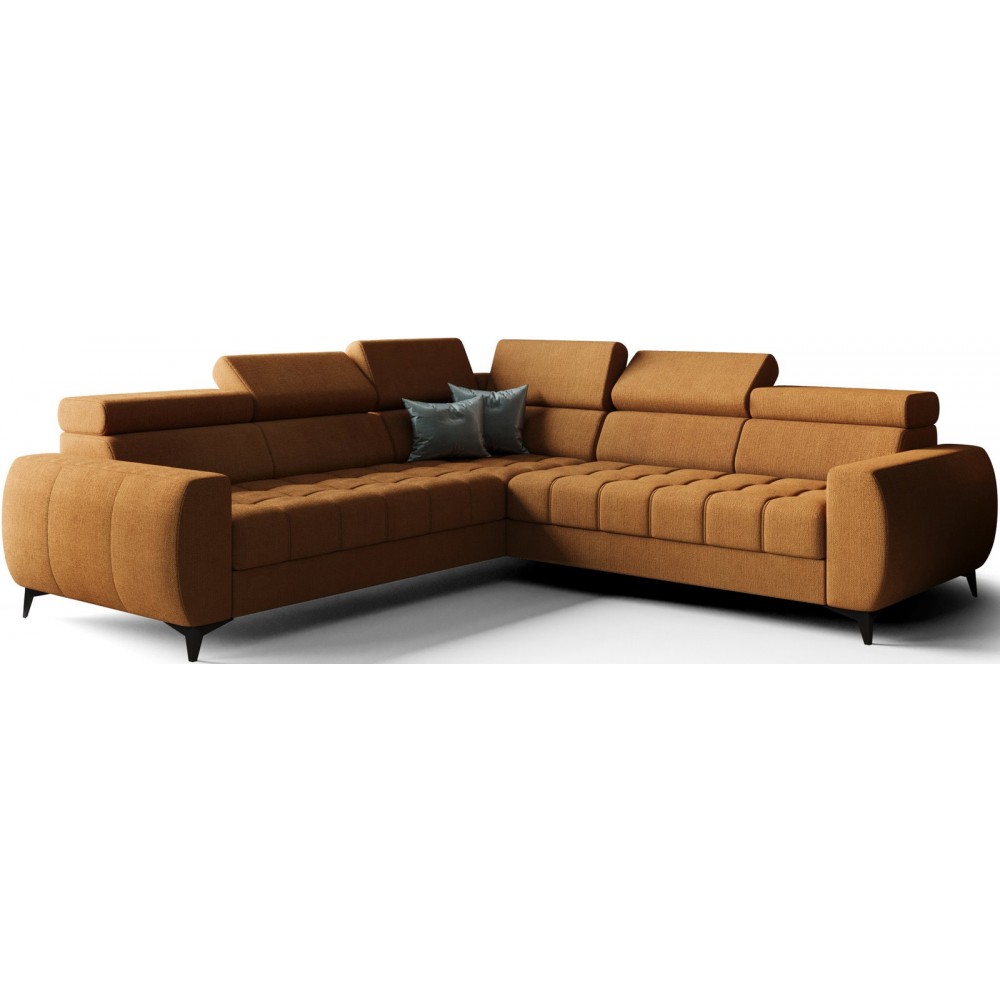 Γωνιακός καναπές Calyra Max-Κεραμιδί-Αριστερή 255x255x95