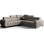Γωνιακός καναπές Calyra Max Lthr-Γκρι-Δεξιά 255x255x95