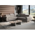 Γωνιακός καναπές Calyra Max Lthr-Γκρι-Αριστερή 255x255x95