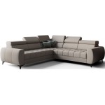 Γωνιακός καναπές Calyra Max Lthr-Γκρι-Αριστερή 255x255x95