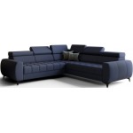 Γωνιακός καναπές Calyra Max Lthr-Μπλε Σκούρο-Δεξιά 255x255x95
