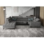 Γωνιακός καναπές Calyra Max I Relax-Ανθρακί-Αριστερή 350x225x95