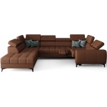 Γωνιακός καναπές Calyra Max I Relax Lthr-Κεραμιδί-Αριστερή 350x225x95