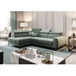 Γωνιακός καναπές Calyra Mini-Αριστερή-Πράσινο