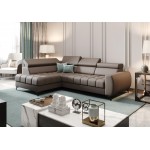 Γωνιακός καναπές Calyra Mini Lthr-Καφέ-Δεξιά 255x170x95
