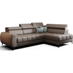 Γωνιακός καναπές Calyra Mini Lthr-Καφέ-Δεξιά 255x170x95