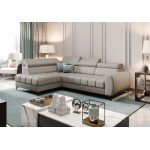 Γωνιακός καναπές Calyra Mini Lthr-Γκρεζ-Δεξιά 255x170x95