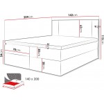 Επενδυμένο Κρεβάτι Michelle-140 x 200-Μπεζ