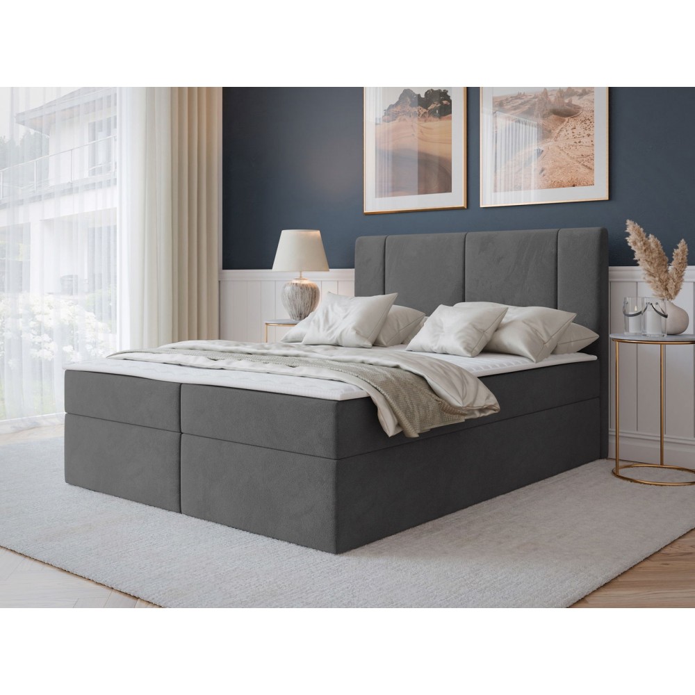 Επενδυμένο Κρεβάτι Michelle-160 x 200-Γκρι Σκούρο