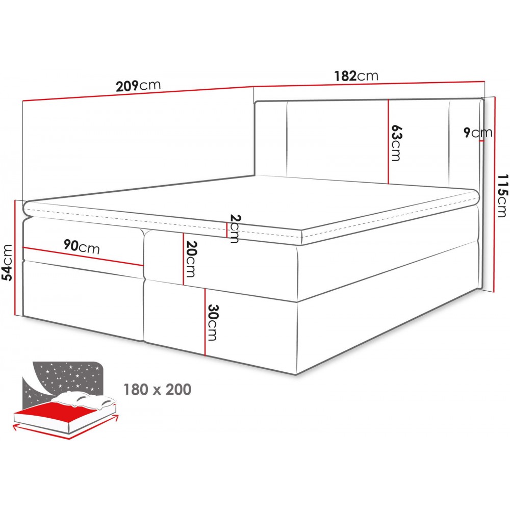 Επενδυμένο Κρεβάτι Michelle-180 x 200-Καφέ