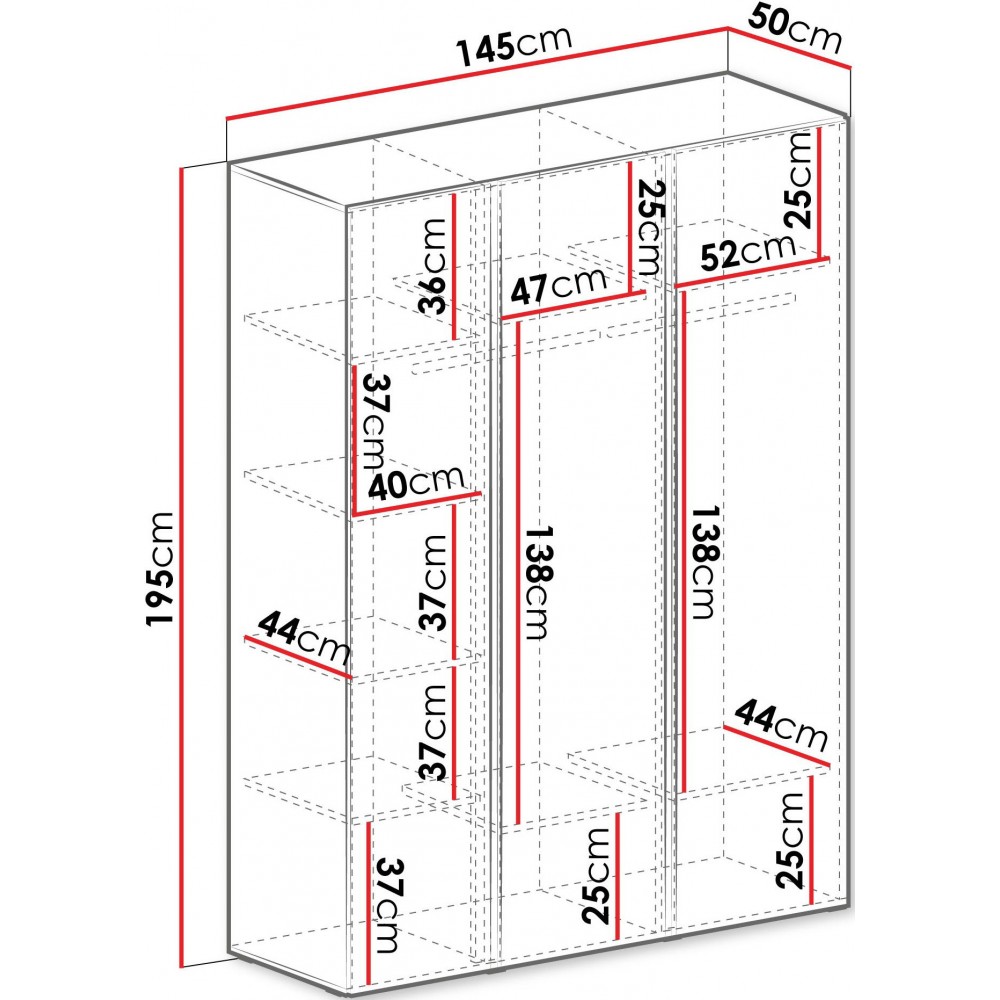 Ντουλάπα Luca Τρίφυλλη-Λαδί