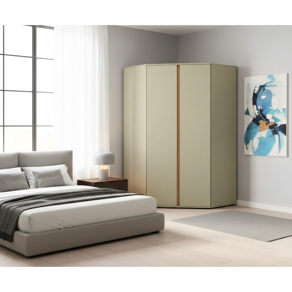 Γωνιακή Ντουλάπα Luca -Λαδί