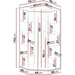 Γωνιακή Ντουλάπα Luca -Cashmere