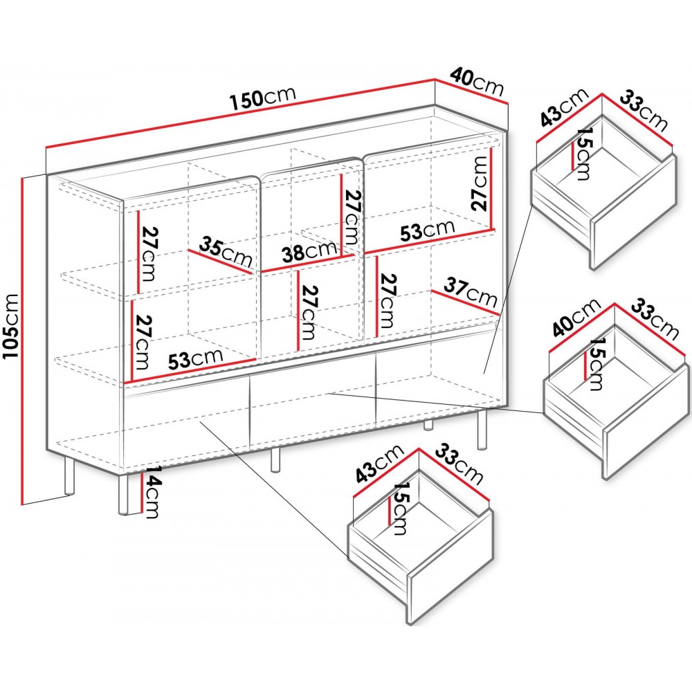 Μπουφές Luca 07-Λαδί