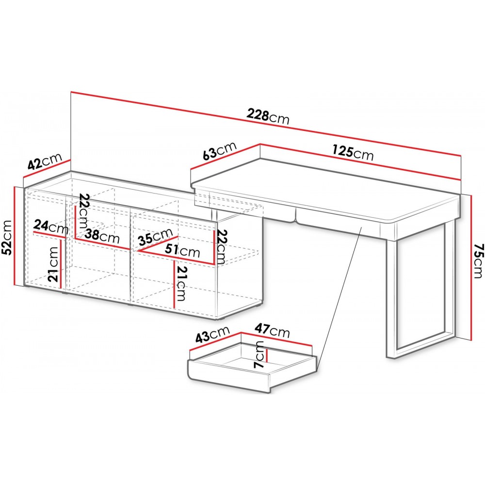 Γραφείο Luca 10-Λαδί